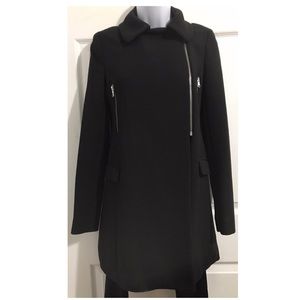 ZARA Woman Black Moto Style Zippered Coat
